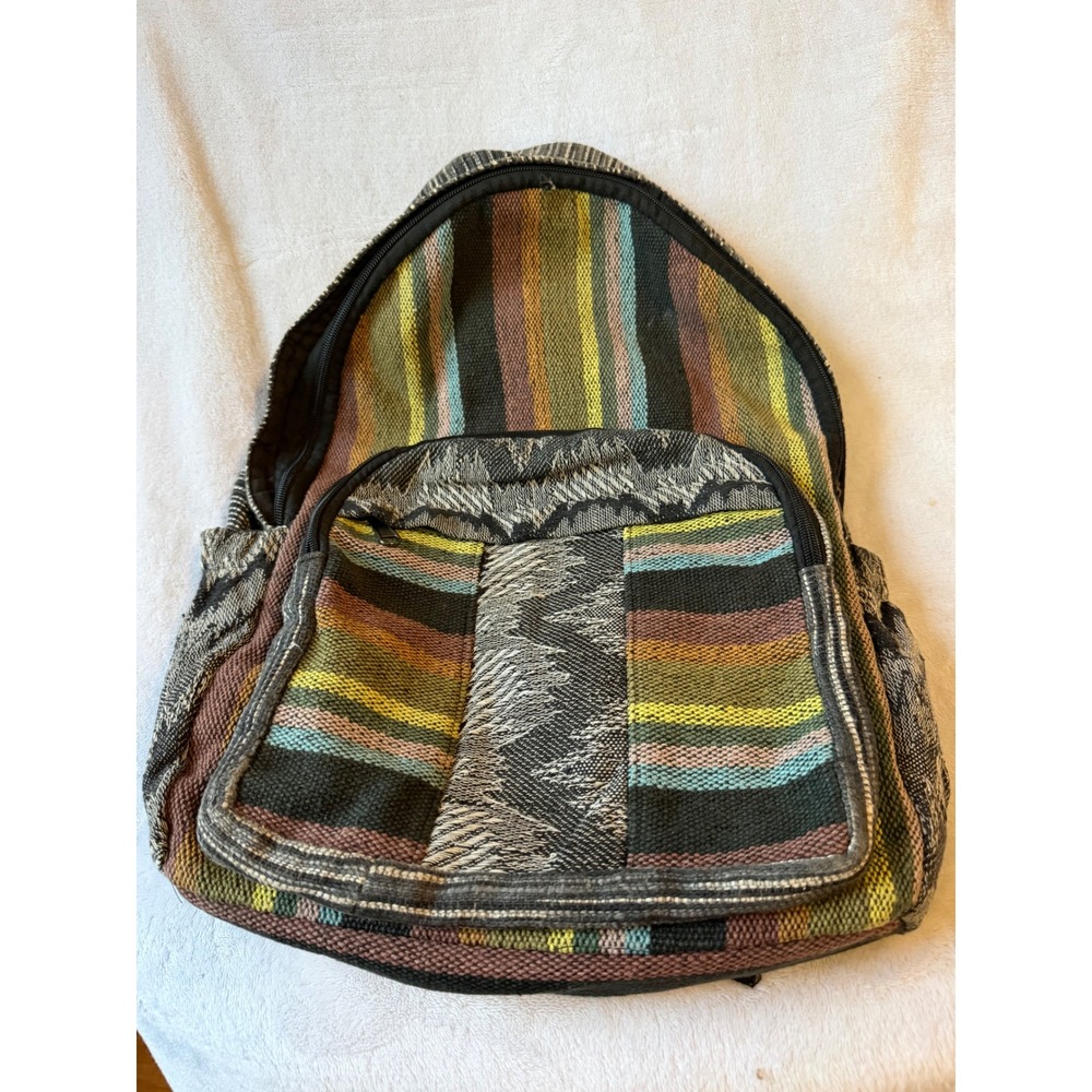 Unbranded Baja Backpack Unisex Medium Multi-Color Good Woven Boho Rucksack